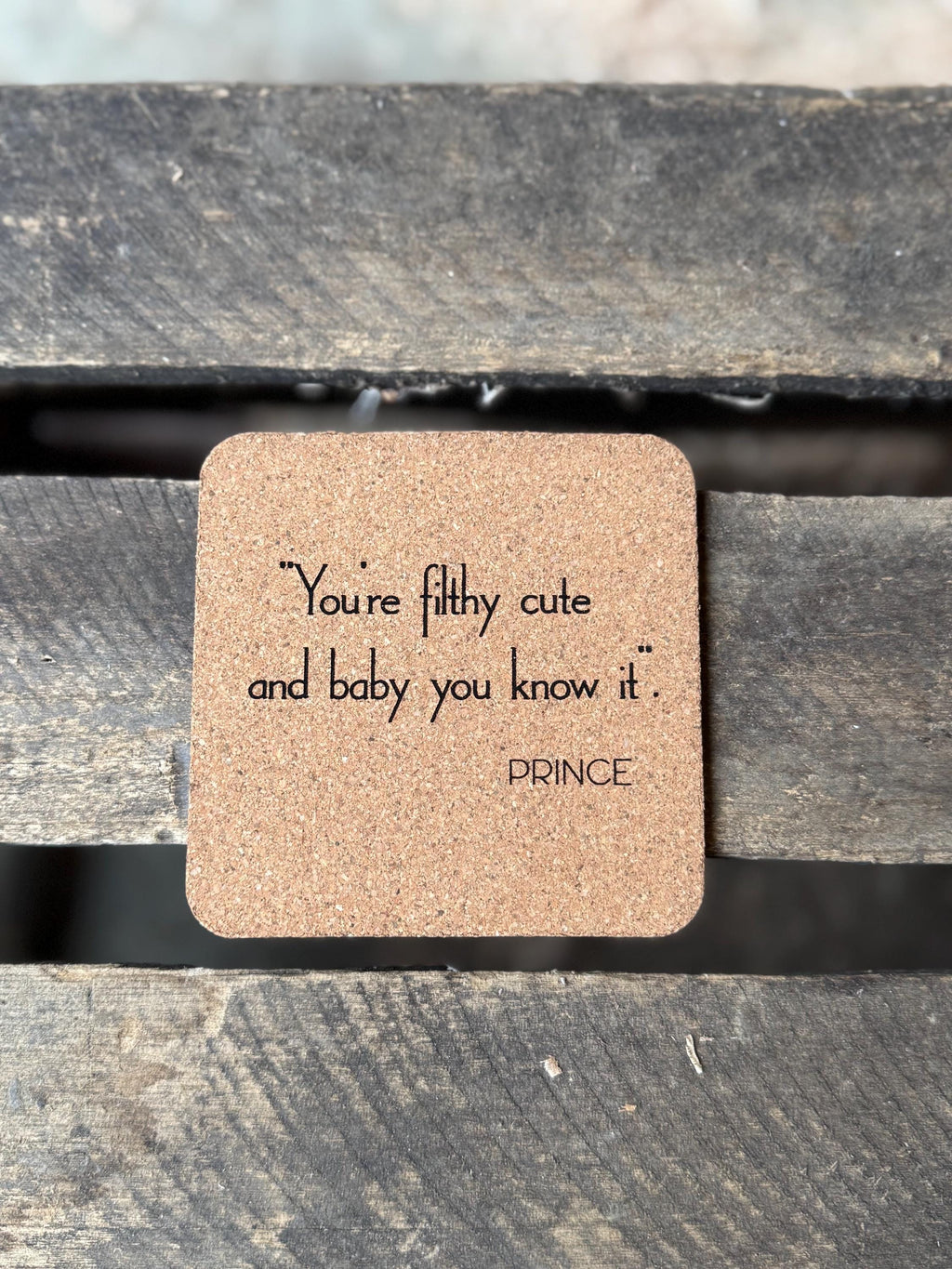 Prince Quotes Cork Coasters | Laser Engraved Set of 6