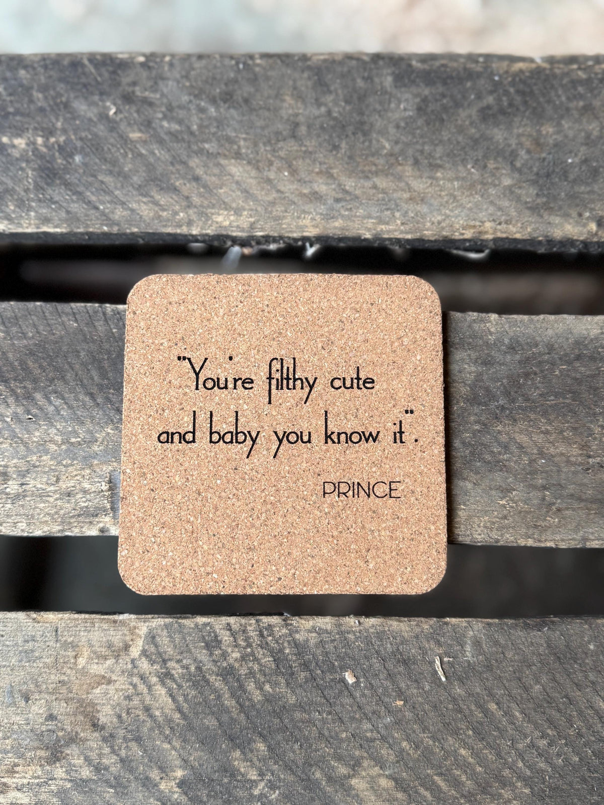 Prince Quotes Cork Coasters | Laser Engraved Set of 6