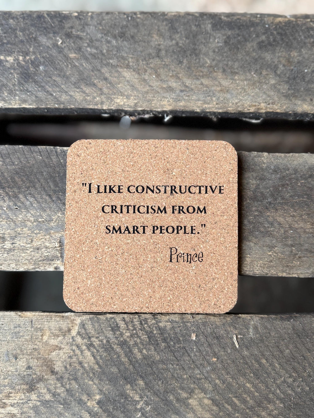 Prince Quotes Cork Coasters | Laser Engraved Set of 6