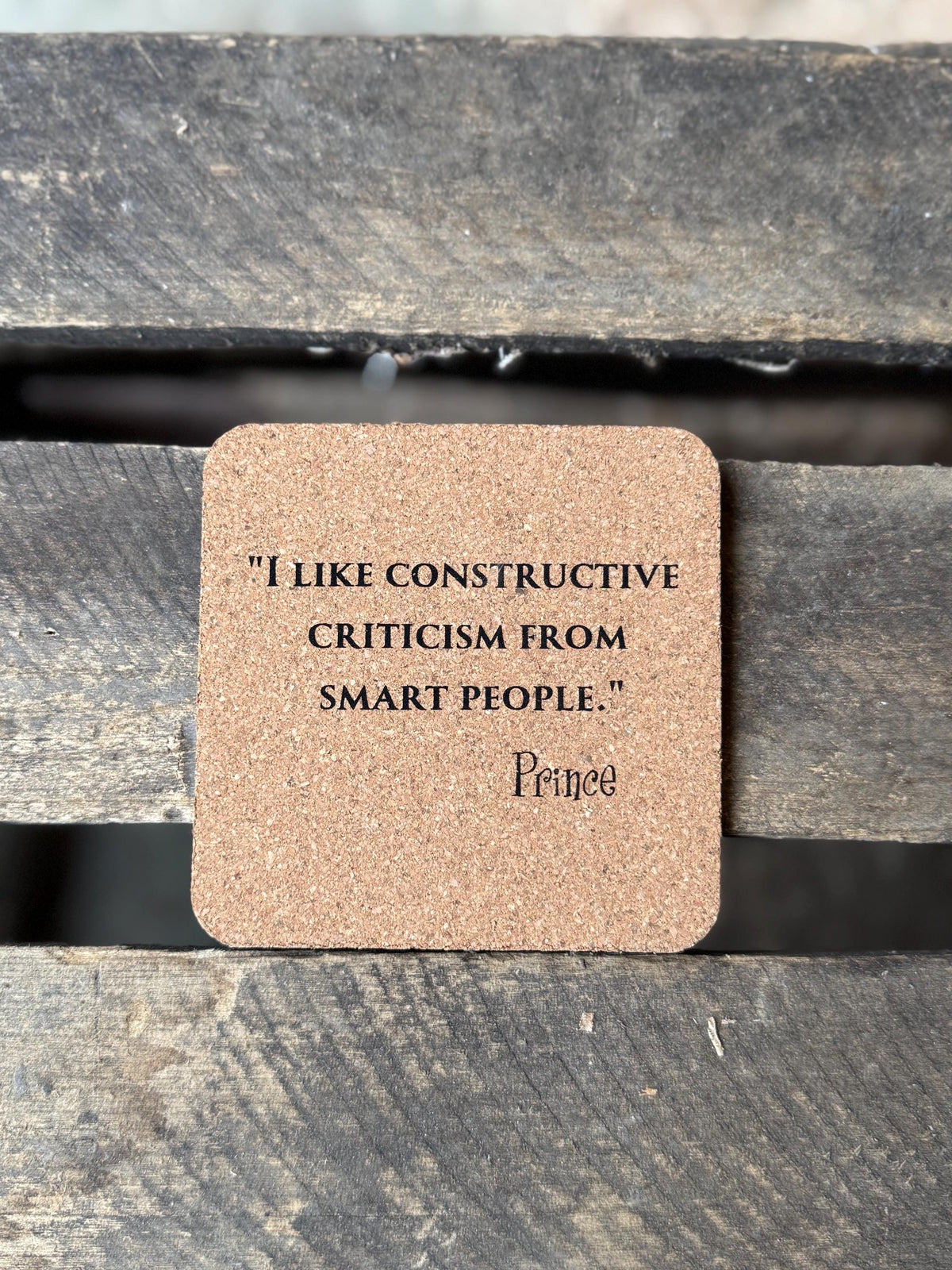 Prince Quotes Cork Coasters | Laser Engraved Set of 6