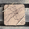 Streets of Detroit Cork Coasters | Laser Engraved Set of 4