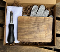 Oyster Shucking Kit | Knife, Glove, Towel & Handmade Board
