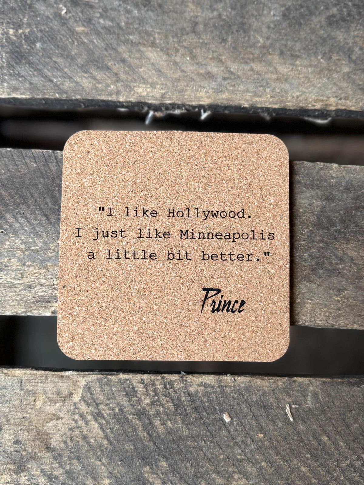 Prince Quotes Cork Coasters | Laser Engraved Set of 6